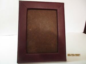 Vintage Fetco Leather Photo Frame 9" X 7" Burgundy 1984 Made In Thailand