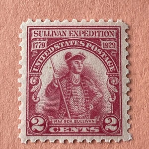 US Scott # 657, 1929 Major General John Sullivan, 2¢ Stamp Near Mint - Picture 1 of 3