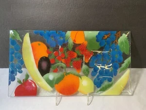 William McGrath GLASS TRAY 14" x 8" FUSED ART FRUIT - Picture 1 of 7