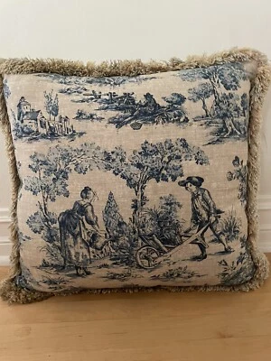 Toile Pillow Shams With Fringe - Image 1 of 4