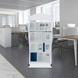 4 Tier Freestanding Magazine Rack Iron Home Office Comic Display Organizer Stand - Picture 1 of 12