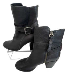 Women's Black Leather Splendid Callen Bootie Size 6.5 3” Block Heel Retail $198 - Picture 1 of 14
