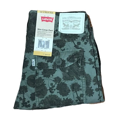 Levis Pants Kids 12 Regular 26X26 Green Flora 511 Slim Cargo Tapered Leg NWT - Image 1 of 4