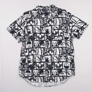 Hot Topic Shirt Mens Extra Large Black White Skeleton Skulls All Over Gothic - Picture 1 of 10