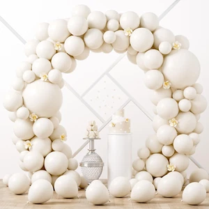 90Pack Ivory Balloons Different Size 18/12/10/5 Inch Ivory White Balloon Garland - Picture 1 of 60