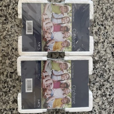 Set of 2 Frameless Glass Clip Picture Frames 5 X 7 MCS Brand Wall Mounted - Image 1 of 4