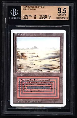 Badlands - English - Revised - MTG Magic the Gathering - BGS GEM Mint 9.5 #3873 - Image 1 of 2