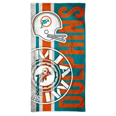 Miami Dolphins NFL 30" x 60" Throwback Beach Towel Wincraft Cover