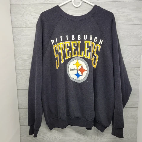 Vintage NFL Artex Pittsburgh Steelers Black Sweatshirt 2XL Cover