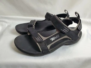 Teva Minam Mens sz 10 Black Sports Adjustable Strappy Hook And Loop Sandal 4289 - Picture 1 of 9