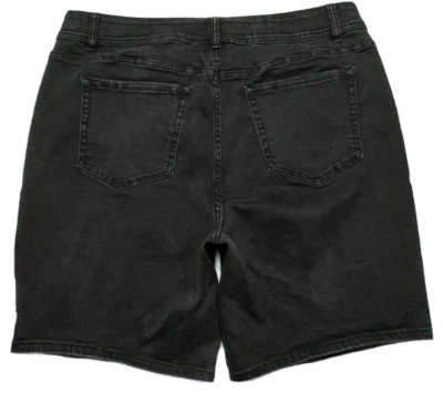 Pantalones Cortos Lane Bryant Mujer (24) Cintura 46" Entrepierna 9" Negro Fin de Semana Denim Elástico Foto 1 de 4