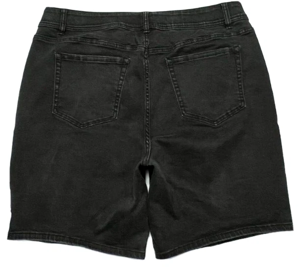 Шорты женские Lane Bryant (24) талия 46 дюймов внутренний шов 9 дюймов черные джинсовые эластичные Weekender - Изображение 1 из 4