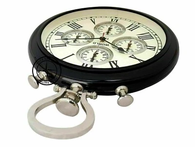 Reloj de pared de madera de latón estilo vintage de 24"" reloj de pared decoración antigua Foto 1 de 4