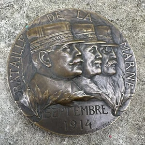 ORIGINAL WWI WW1 French Bataille de la Marne, France September 1914 Bronze Medal - Picture 1 of 3