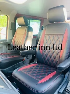 Vw Transporter T5 T6 Seat Covers 2 Captain Seat With 4 Armrests - Picture 1 of 4