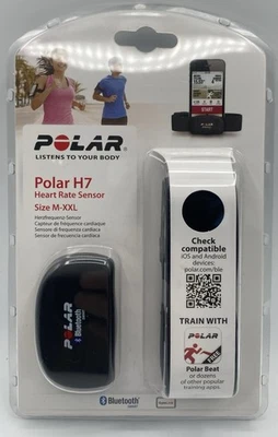 NEW Polar H7 Bluetooth Heart Rate Sensor & Black Strap Med-XXL 92044305 - Image 1 of 4