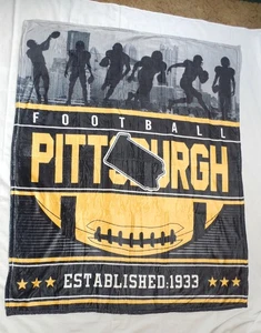 PITTSBURGH NFL Fleece Throw BLANKET 50x60 Established 1933 FOOTBALL - Picture 1 of 2