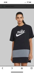 Nike Sportswear Varsity T-Shirt Dress CJ3715-010 Size Large NWT MSRP $55 - Picture 1 of 9