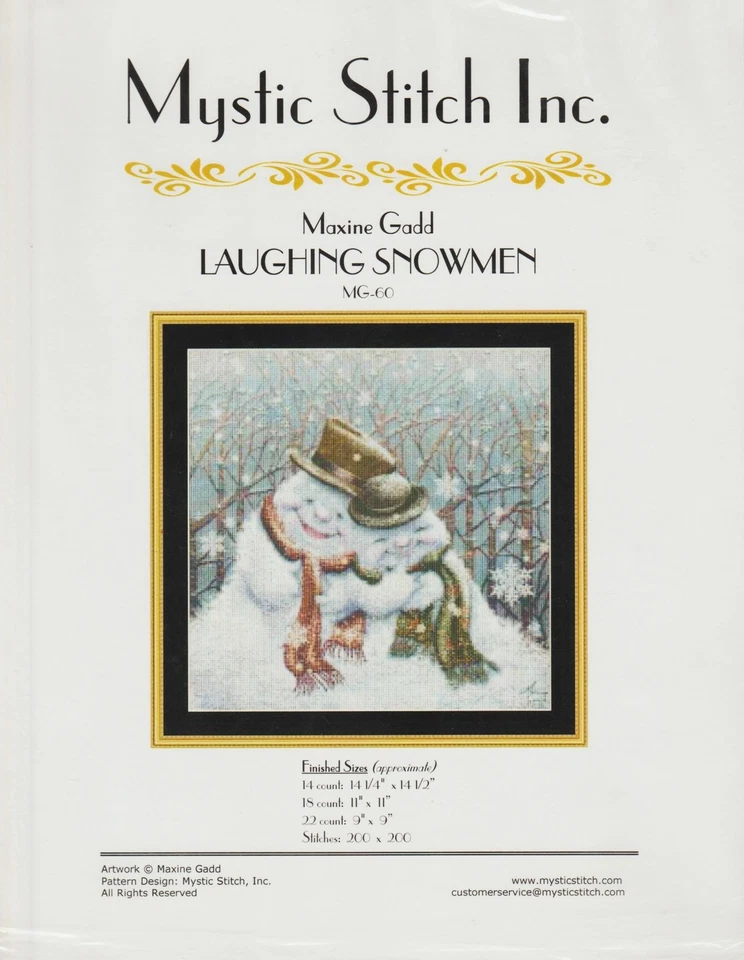 Muñeco de nieve riendo de Mystic Stitch Maxine Gadd patrón punto de cruz Foto 1 de 1