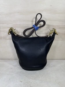 Coach 9085 vintage shoulder bag bucket shape leather black (brown strap) - Picture 1 of 24