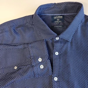 T M Lewin Blue Button Down Shirt Mens XL Business-Casual Egyptian Cotton - Picture 1 of 7