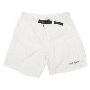 POLO SPORT RALPH LAUREN Mesh Lined Cargo Mens Swimming Shorts Cream M W30 - Picture 1 of 6