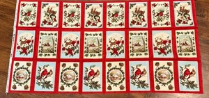 Sentimental Studios For Moda Fabric Seasons Greetings Christmas Squares 23 x 44” - Picture 1 of 4