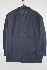 BLUE PLAID JOSEPH & FEISS GOLD 100% WOOL SPORT COAT 56R suit jacket 56 REGULAR - Picture 1 of 5