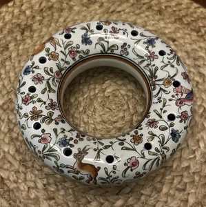 DE COLECCIÓN FLOR RANA ANILLO JARRÓN PIE FIRMADO PORTUGAL PINTADO A MANO - ENCANTADOR - Imagen 1 de 8