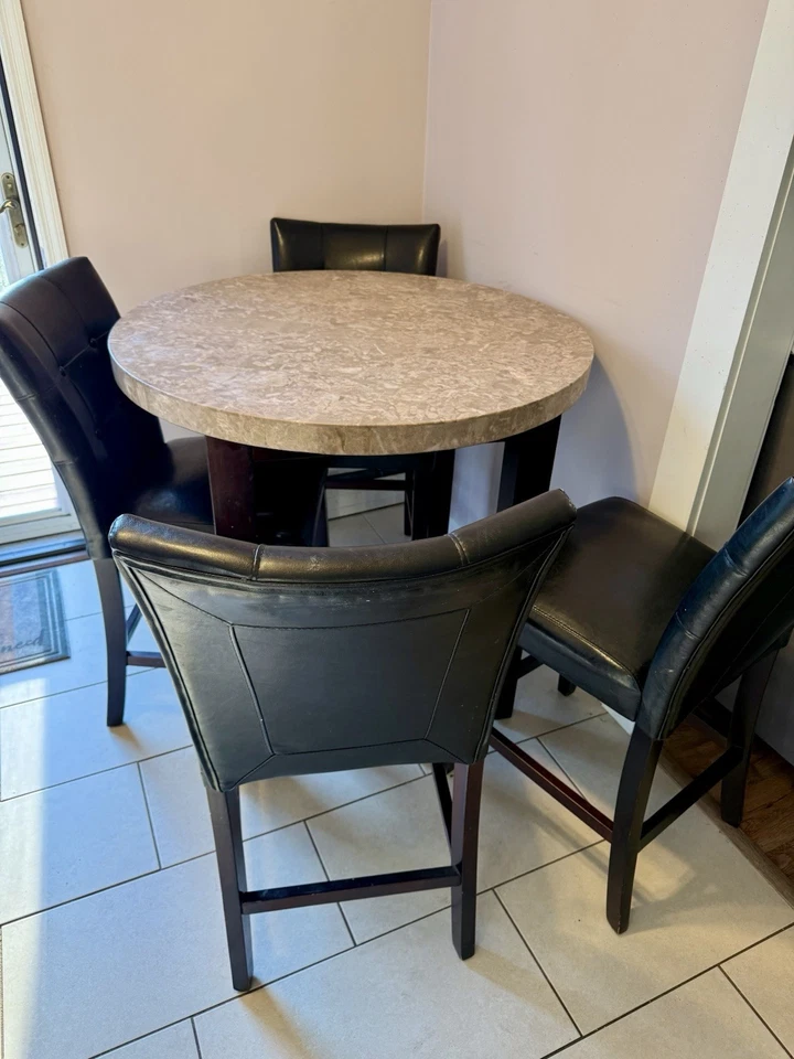 Dining Room 5 Piece Table with 4 Chairs High Set Used Condition good  - Image 1 of 4