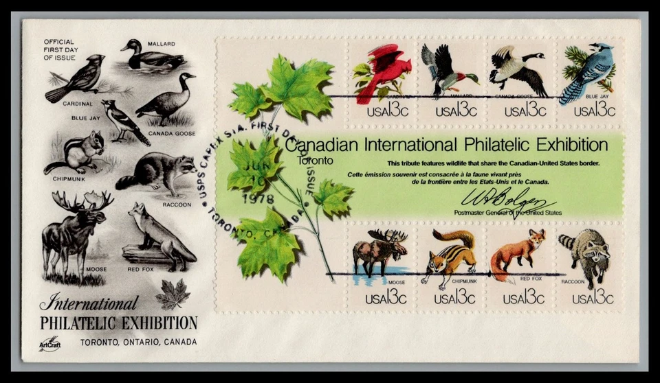 US FDC # 1757. 13c Capex, Canceled in Canada!  ArtCraft  1978, 9c765 - Image 1 of 1