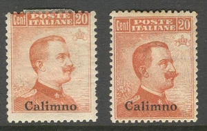 C_E_726. EGEO - ISLANDS CALINO. 1916-1922 commemorative stamps. Sas 9,11. MLH - Picture 1 of 1