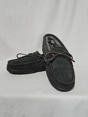 Minnetonka Mocasín Para Hombre Pila Forrada Suela Dura Interior Exterior Zapatilla Carbón 7M Foto 1 de 4