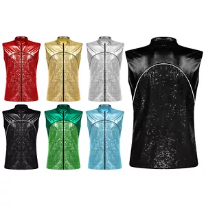 Blusa para hombre Chaleco atlético Elegante Prendas para el torso Chaquetas de escenario Espectáculos Abrigo Abrigo de jazz - Imagen 1 de 53
