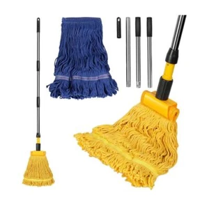 HEVOL Bodenwischer Wischmopp, Bodenwischer Set aus Baumwolle mit Edelstahlgriff - Bild 1 von 9