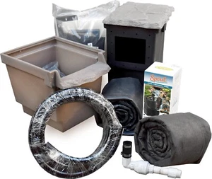 DIY Pond Kit for 6' x 6', 400 gal Pond, 1850 GPH Pump, Liner, Skimmer, Waterfall - Picture 1 of 21