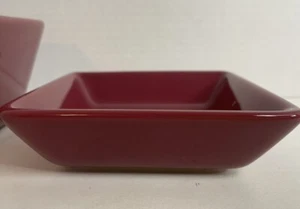 Pampered Chef Simple Additions Stripes 4.5" square  Red Dip Dish Bowl EUC - Picture 1 of 4