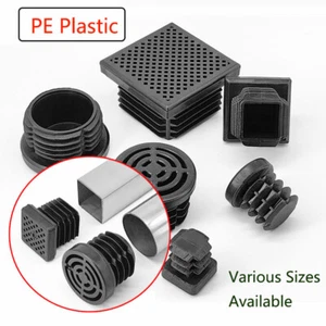 Tapas redondas/cuadradas de plástico negras para tapones de tubo insertos de tubo tapón - Imagen 1 de 26