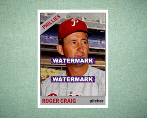 Roger Craig Philadelphia Phillies 1966 Style Custom Baseball Art Card - Picture 1 of 2