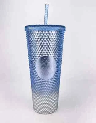 New Starbucks Icy Ombre Blue Silver Venti Studded Tumbler Holiday 2023 Cold Cup - Image 1 of 3