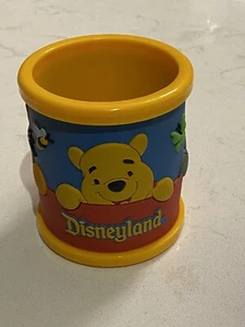 Disneyland Winnie The Pooh 3D Plastic Rubber Mug Cup Bright Yellow & Red - Picture 1 of 5