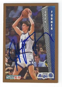 JEFF TURNER ORLANDO MAGIC SIGNED 1992-93 FLEER BASKETBALL CARD NEW JERSEY NETS - Picture 1 of 1