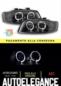 ANGEL EYES FARI PER AUDI A4 8E B6 01-04 LED LUCE DI POSIZIONE NERO - Imagen 1 de 5