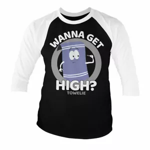 Licensed South Park / Towelie - Wanna Get High Baseball 3/4 Sleeve T-Shirt S-XXL - Picture 1 of 1