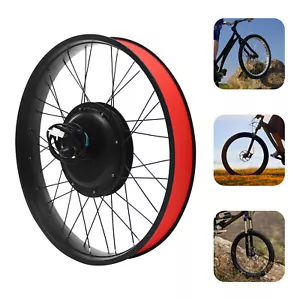 Kit de conversión de bicicleta eléctrica 26" 48V rueda grasa delantera bicicleta eléctrica cubo motor kit 1kW - Imagen 1 de 16