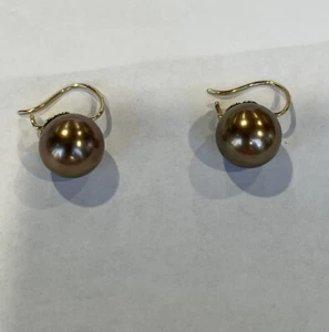 Chocolate Color South Sea Pearls 18k - Picture 1 of 12