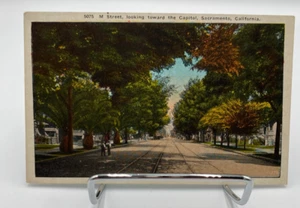 Vtg Main Street Looking Toward The Capitol Sacramento California Postcard - Picture 1 of 2