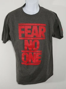 Adidas T-Shirt Herren groß L grau rot Fear No One Go to T-Shirt kurzärmelig lässig - Bild 1 von 6