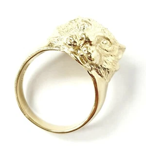 9ct Gold Tiger Ring Yellow Size R Handmade UK Hallmarked 8.5mm High 13.2g - Picture 1 of 12