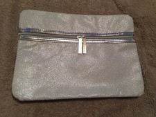 CLARINS WHITE GLITTERY MAKE UP BAG